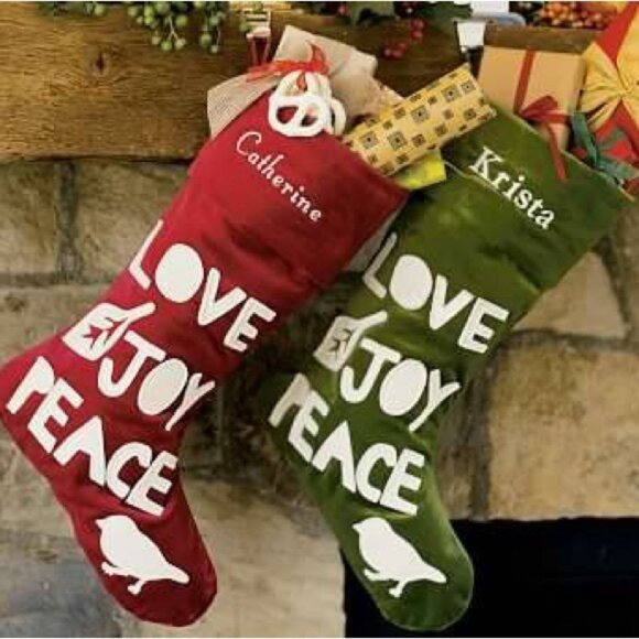 Pottery Barn Velvet Stocking ♥️ - Picture 1 of 4